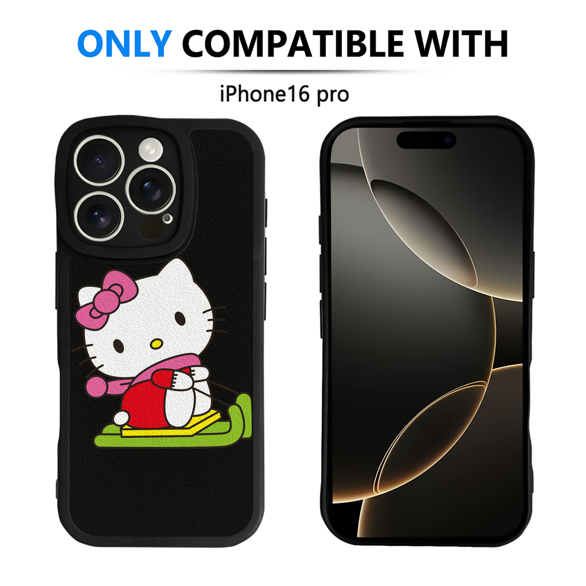 （画像用） Hello Kitty ハローキティ 【iPhone 16シリーズ対応】シリコンスマホケース（レザー調） 材質：シリコン